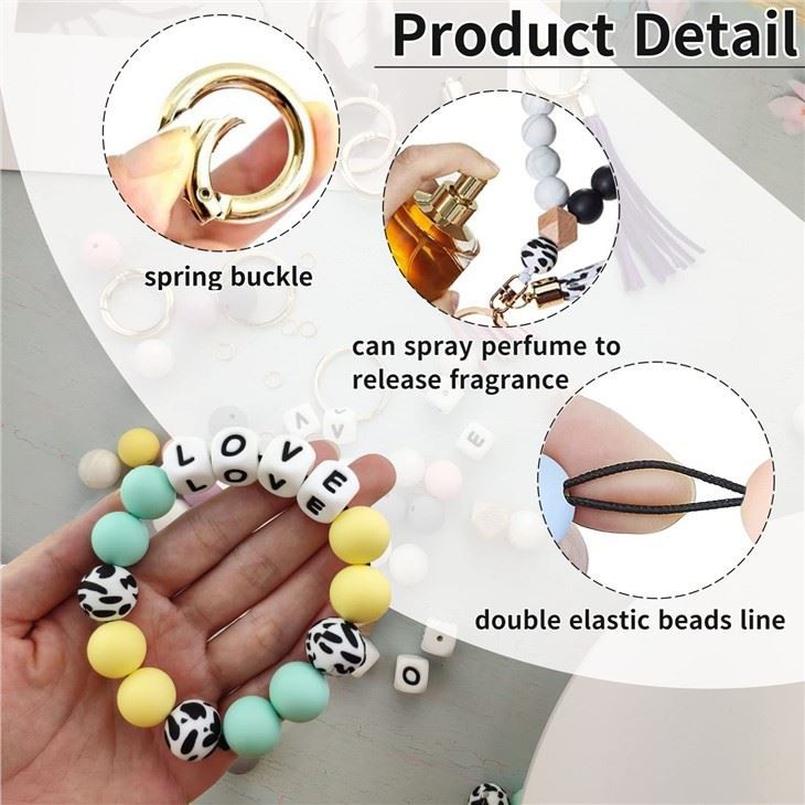 Silicone Bead Keychain Kit For Bracelet